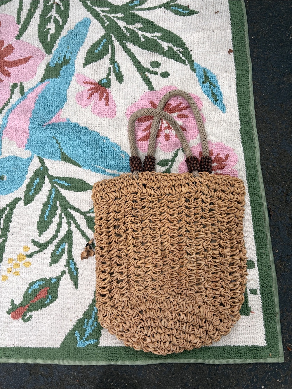 Woven Straw Tote Bag - Natural